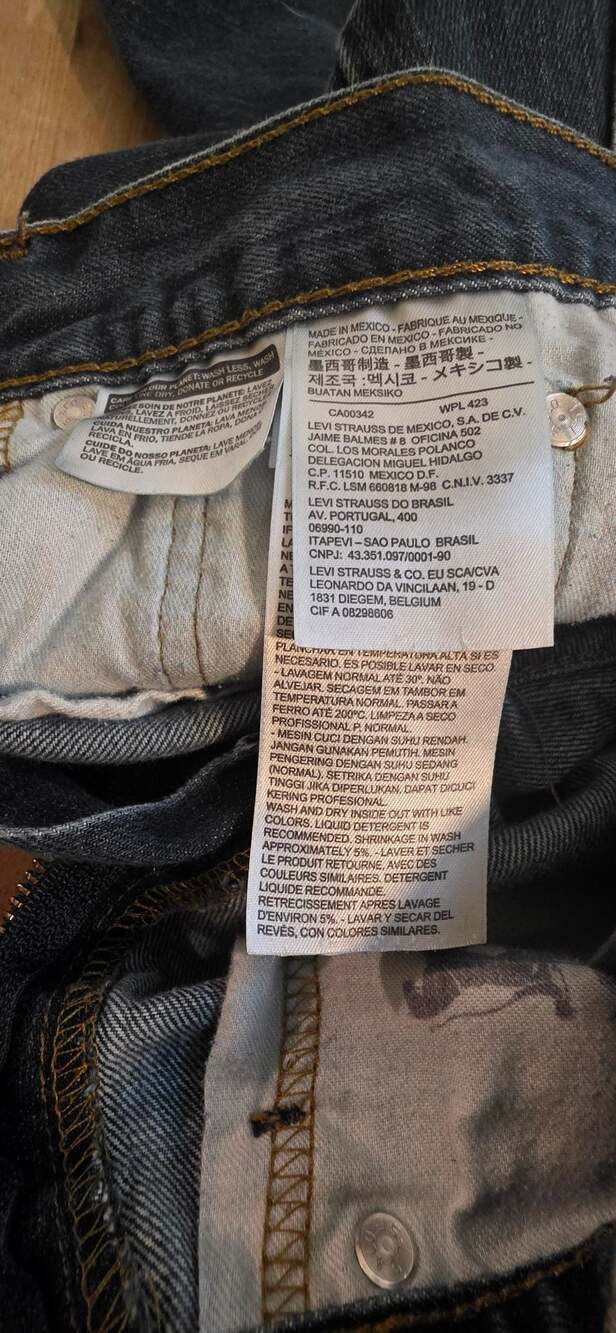 Levi's 514 Straight Leg Mens Dark Wash Denim Jeans W30 L30 - Picture 6 of 7